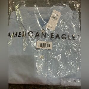 American Eagle Outfitters Blue Casual Button Down Short Sleeve Shirt XXL